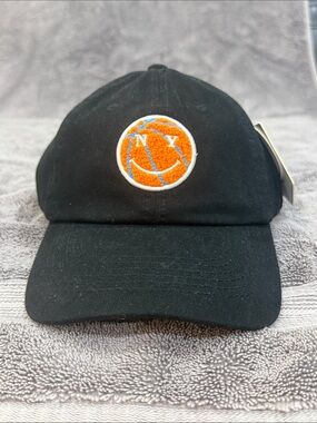 Black Baseball Cap with Orange NY Basketball Patch
